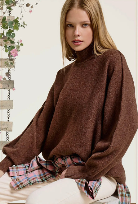 Don’t mock me, relaxed fit mock turtle neck sweater