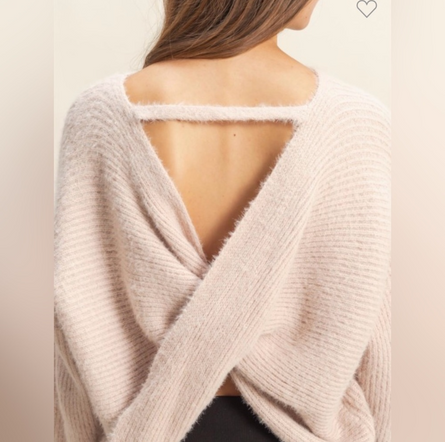 The Allure, twisted open back sweater