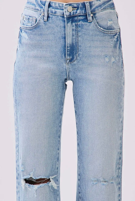 Petra153 Vintage Wash Stretch Flare Jeans