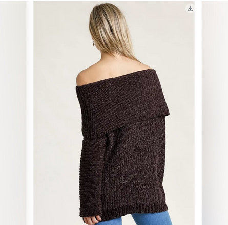 Fireside flirt, fold over off the shoulder sweater