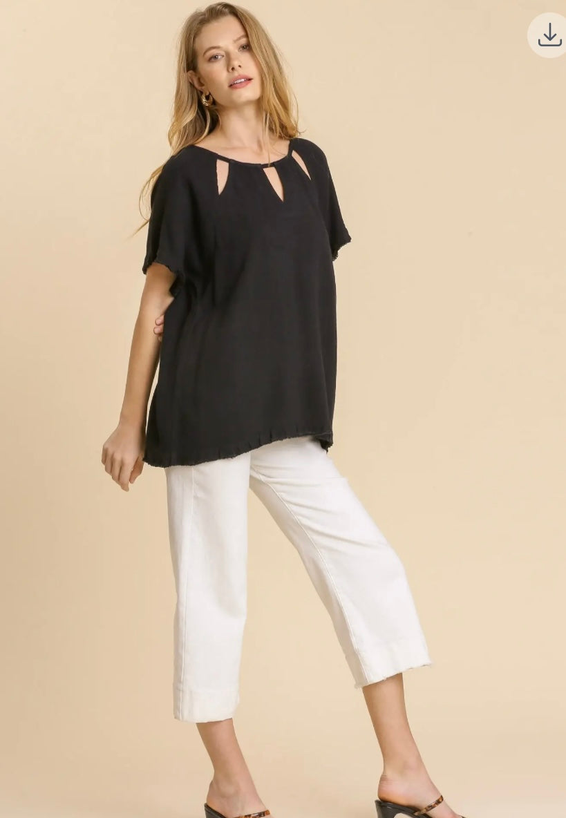 Midnight Breeze Keyhole Blouse