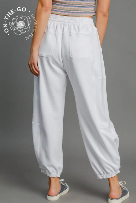 Luxe knit, barrel joggers