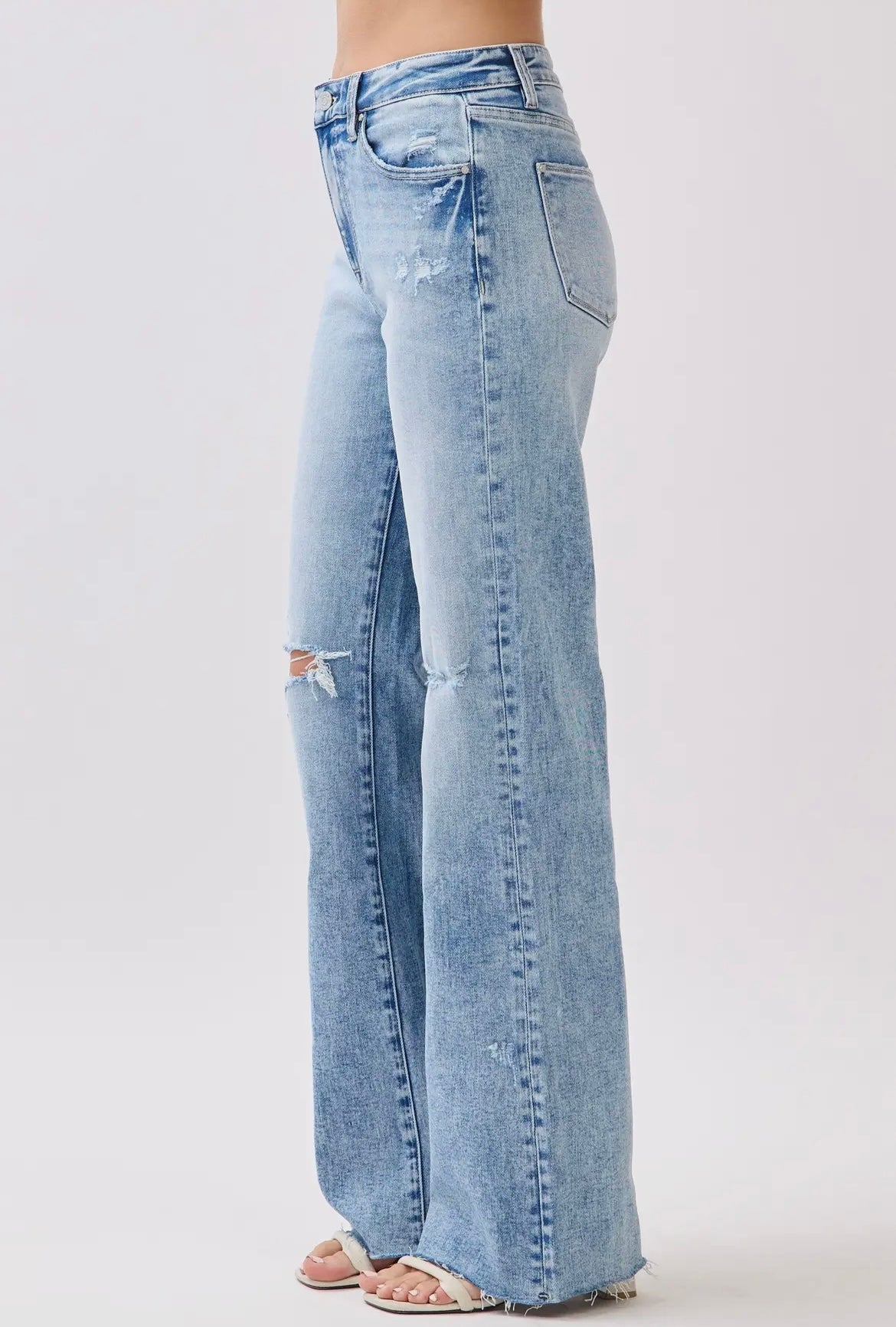 Petra153 Vintage Wash Stretch Flare Jeans