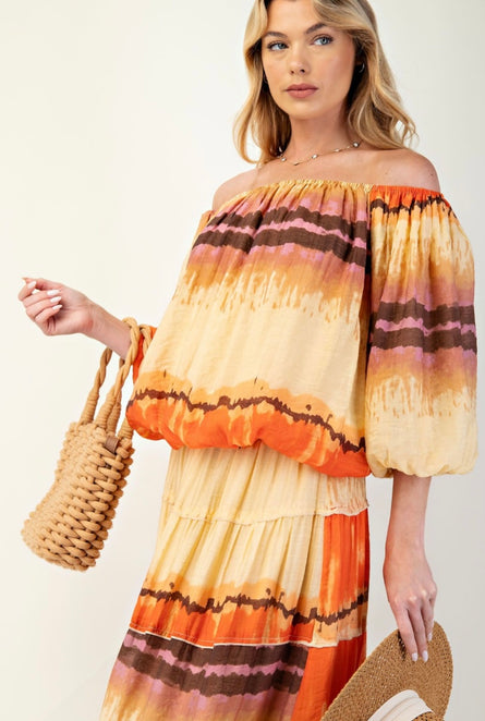 Sunset Sands Off Shoulder Boho Blouse
