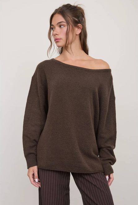 Effortless Oversized Boat Neck Sweater
