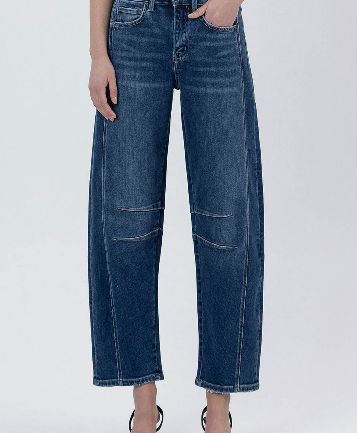 Flying Monkey, High-rise dark wash Barrel Jean