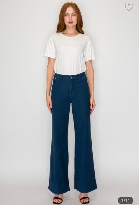Emily, High rise Tummy control wide flare jeans