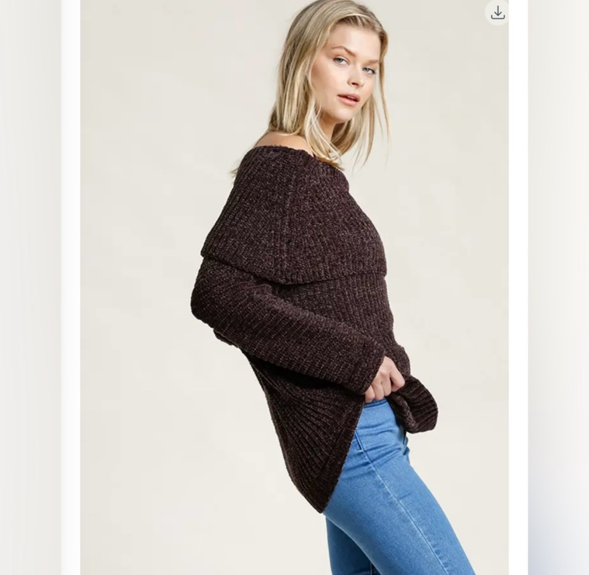 Fireside flirt, fold over off the shoulder sweater