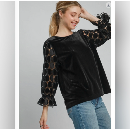 Social Circle, Velvet polka dot top