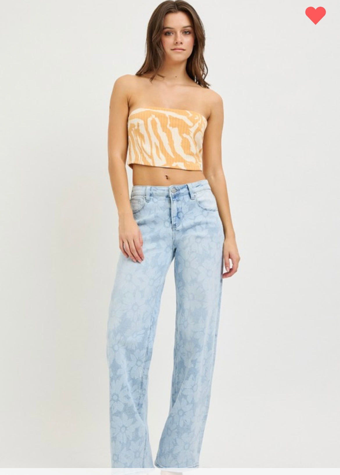 Blue Bloom Wide Leg Floral Denim Jeans – High Rise Statement Spring Jeans