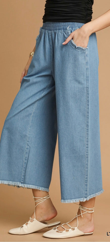 The Easy Days Cropped Wide Leg Denim