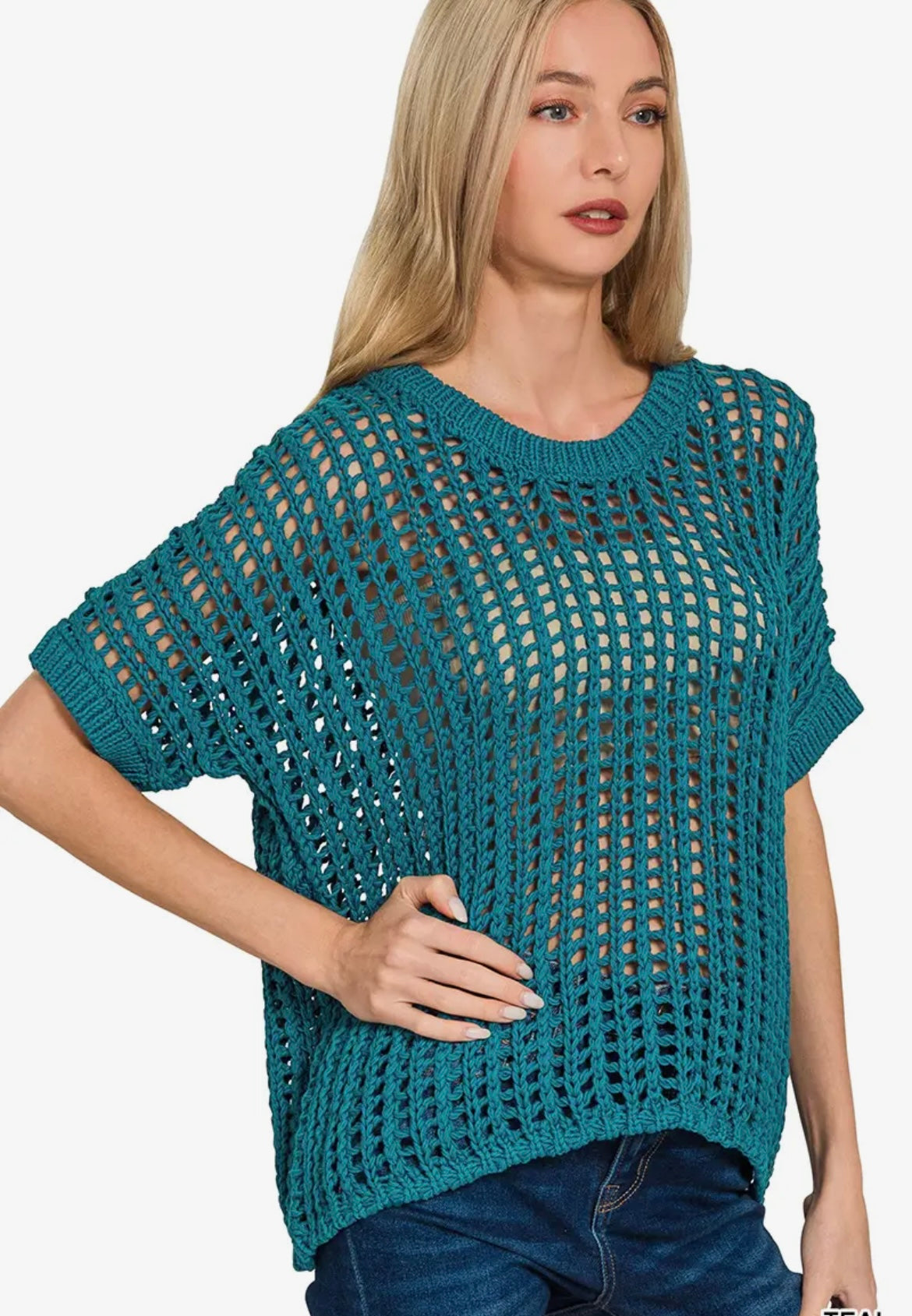 Seaside Drift Open Knit Sweater
