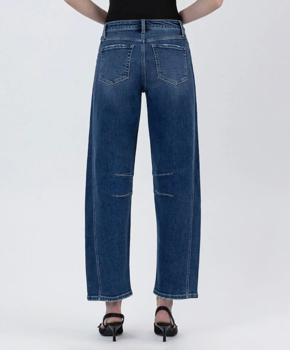 Flying Monkey, High-rise dark wash Barrel Jean