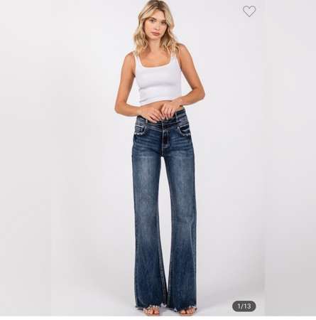 Tessa, wide leg flared jeans