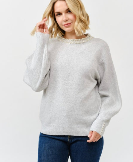 Camille, Pearl embellished sweater