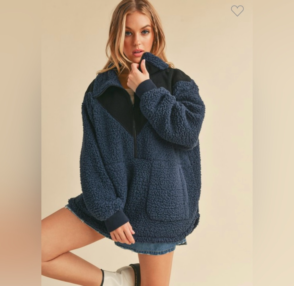 Aspen, contrast fleece pullover