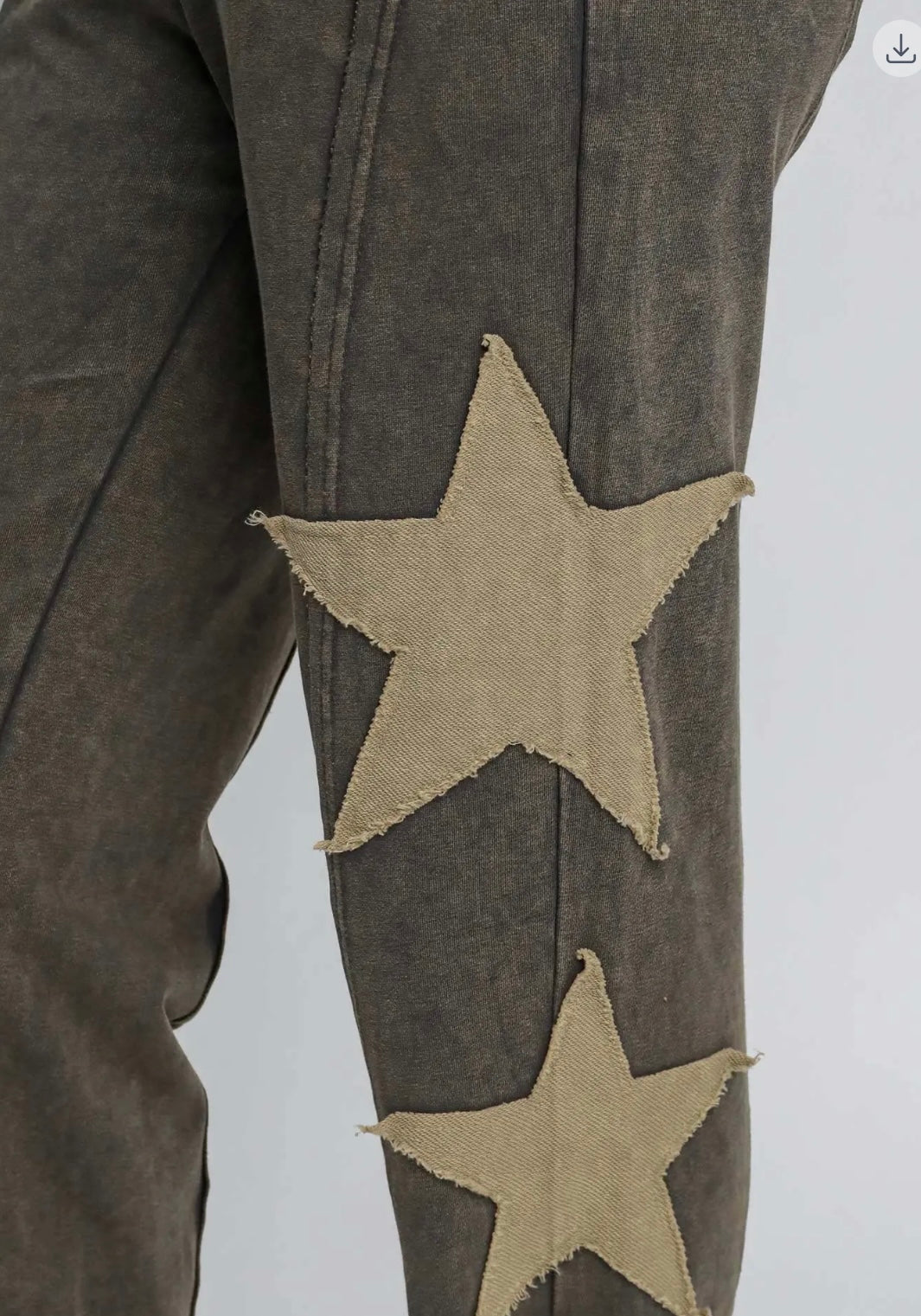 Lucky Star, mineral washed star patch joggers