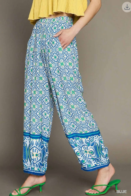 The Santorini Tile Barrel Pants