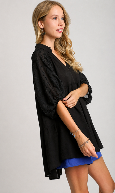 The Everly Textured Babydoll Tunic Top