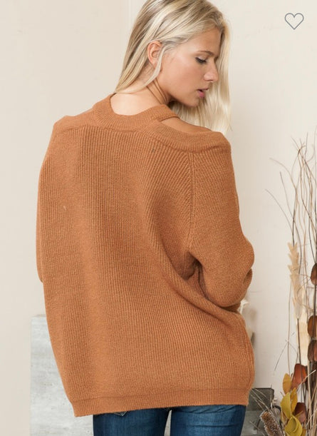 Don’t come for me, cold shoulder sweater