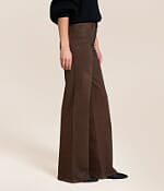The Olivia Chicory Coffee Wide Leg Coated Denim