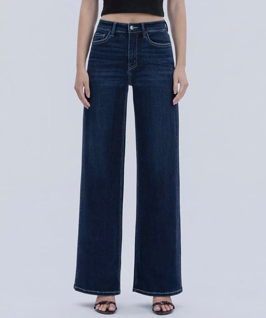 Natasha, high rise full length wide leg jean