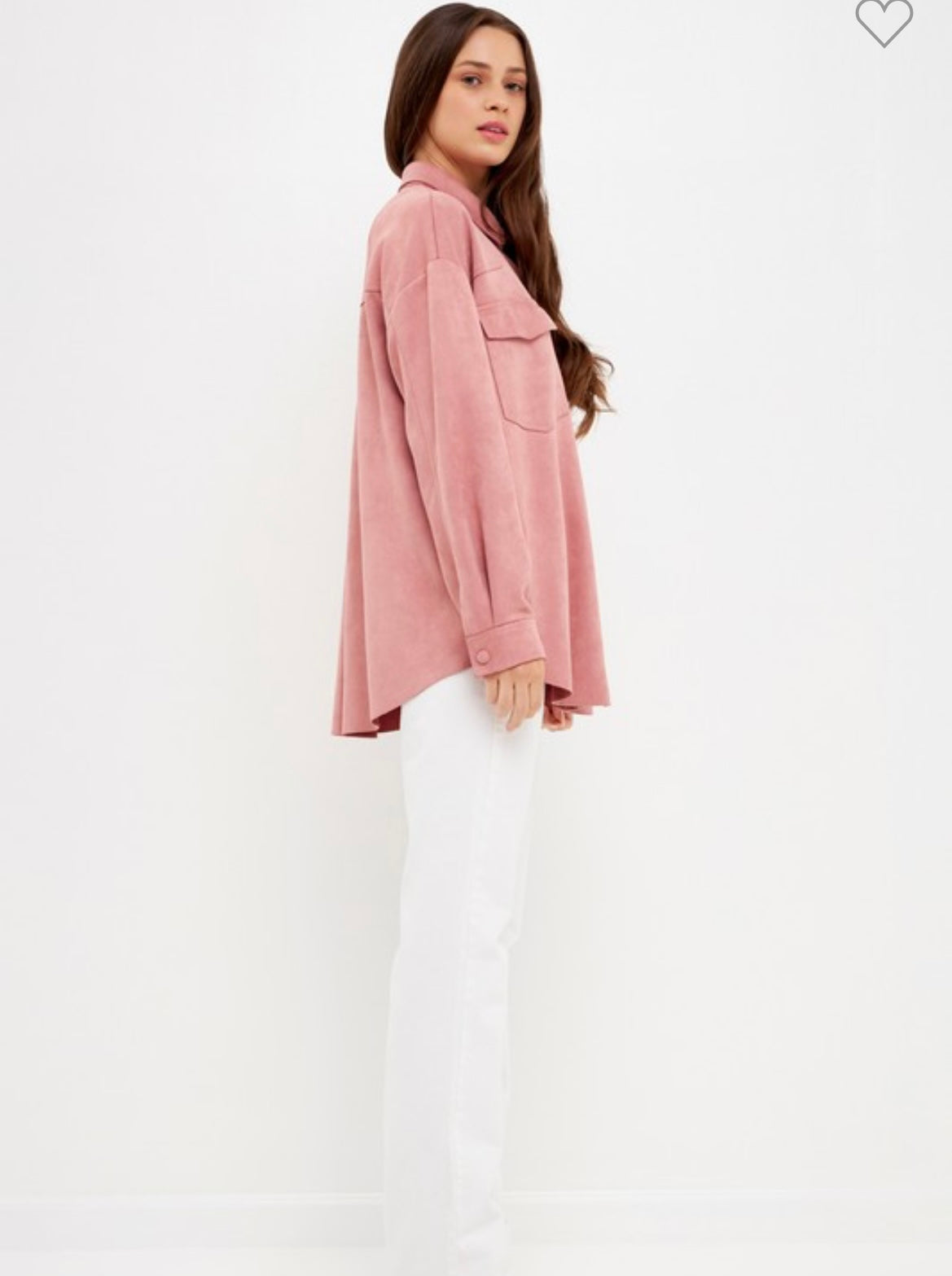 Blush Pink Button-Down Pocket Blouse