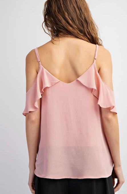 The Effortless Ruffle Cold Shoulder Blouse