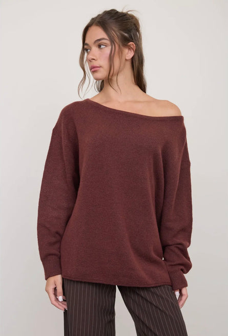Effortless Oversized Boat Neck Sweater