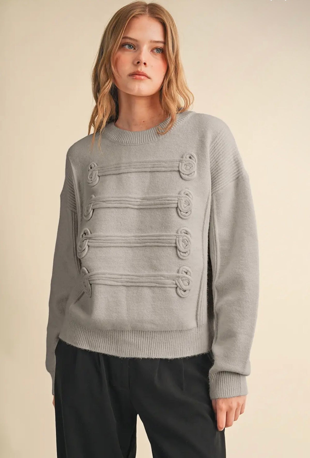 Napoleon Toggle Detail Crewneck Sweater