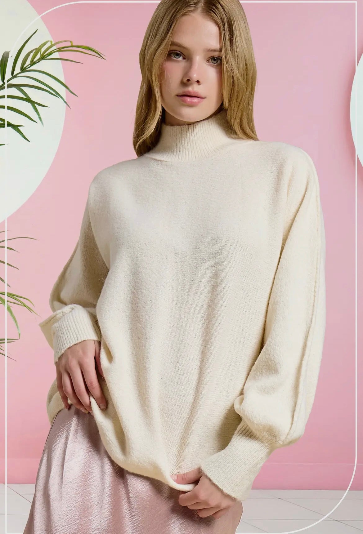 Don’t mock me, relaxed fit mock turtle neck sweater