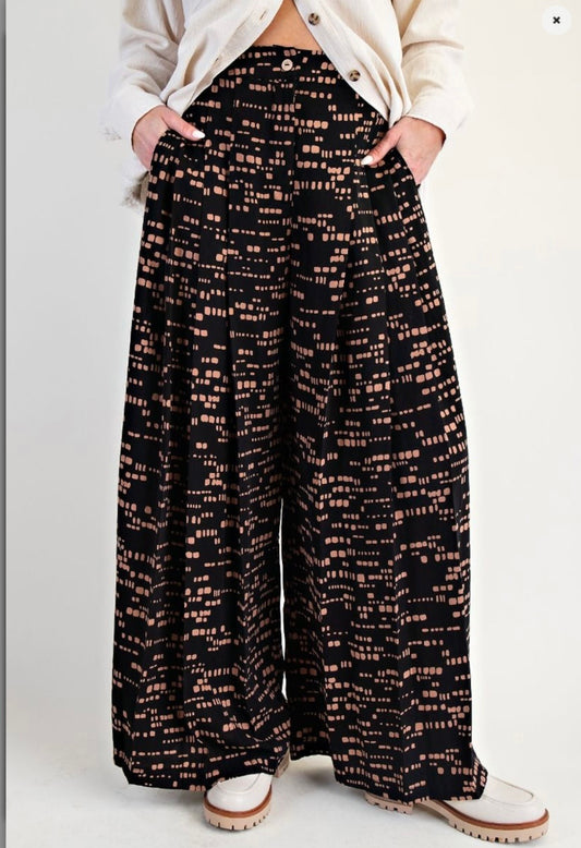 After Hours Abstract Print Palazzo Pants