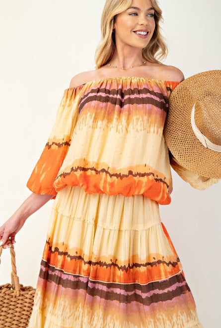 Sunset Sands Off Shoulder Boho Blouse