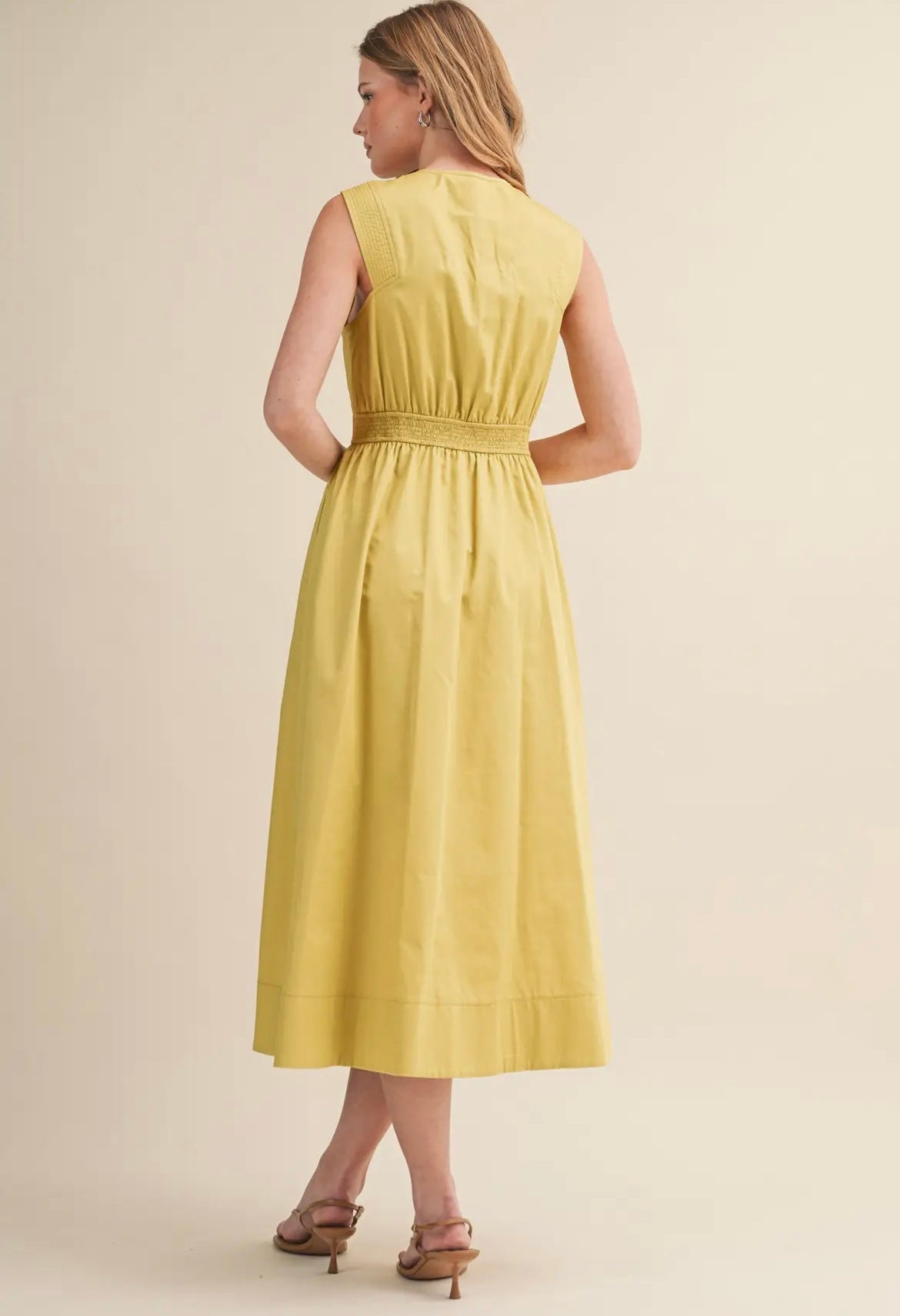 Golden Hour Zip Front Midi Dress