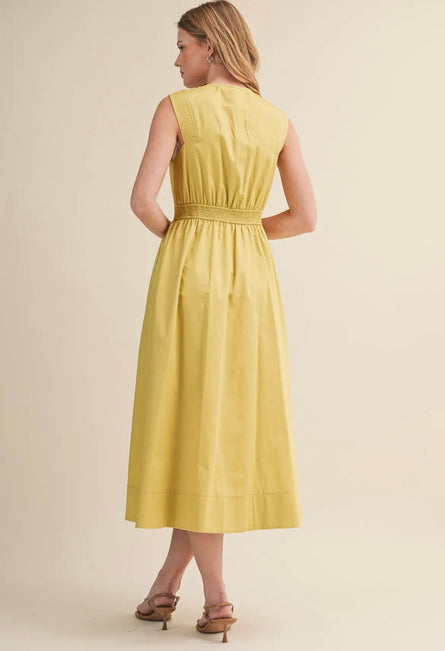 Golden Hour Zip Front Midi Dress