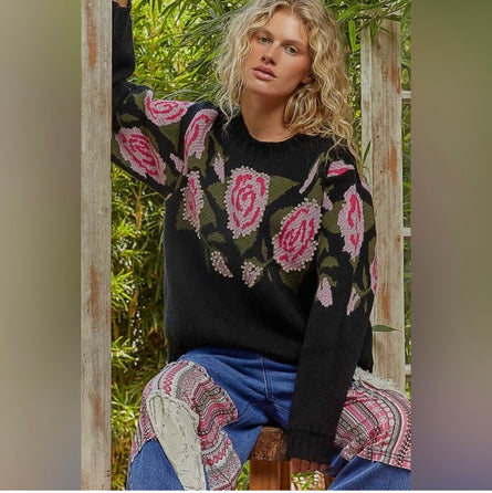 Enchanted Rose, Pearl embellished sweater