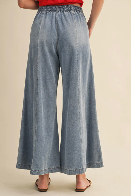 Vintage Wash Wide Leg Jeans