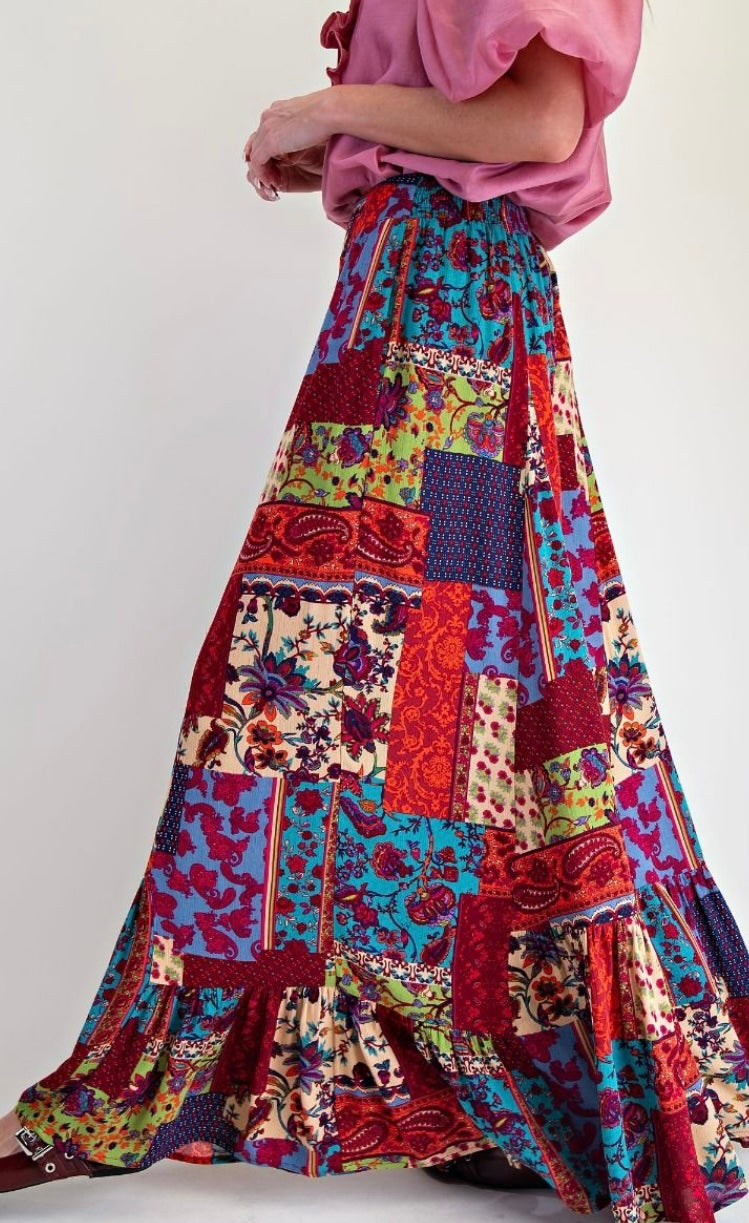 The Boho Patchwork Palazzo Pants