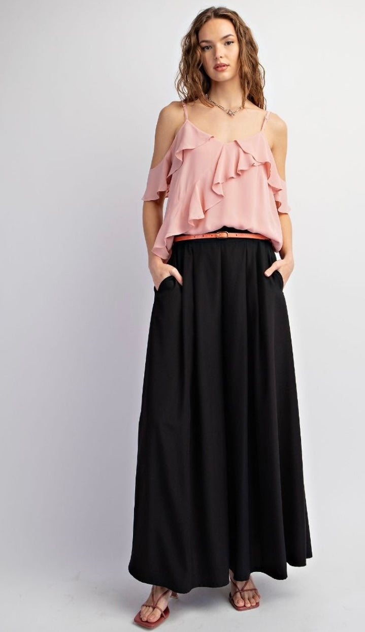 The Effortless Ruffle Cold Shoulder Blouse