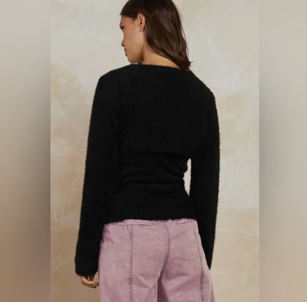 Cozy Crush, fuzzy long sleeve shrug and cami set