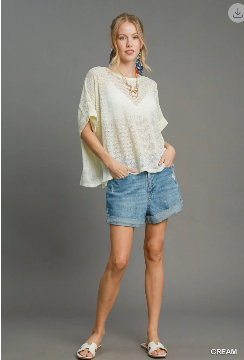 Coastal Breeze Lightweight Knit Poncho Top