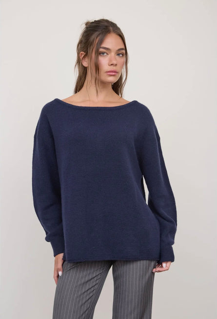 Effortless Oversized Boat Neck Sweater