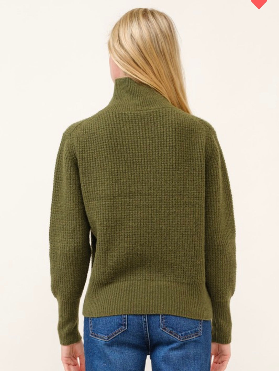 Audrey, waffle knit mock neck