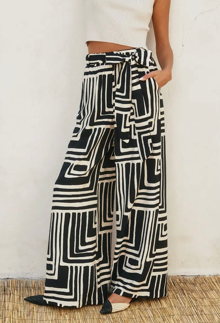 Monaco Maze Wide Leg Palazzo Pants