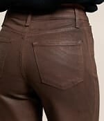 The Olivia Chicory Coffee Wide Leg Coated Denim