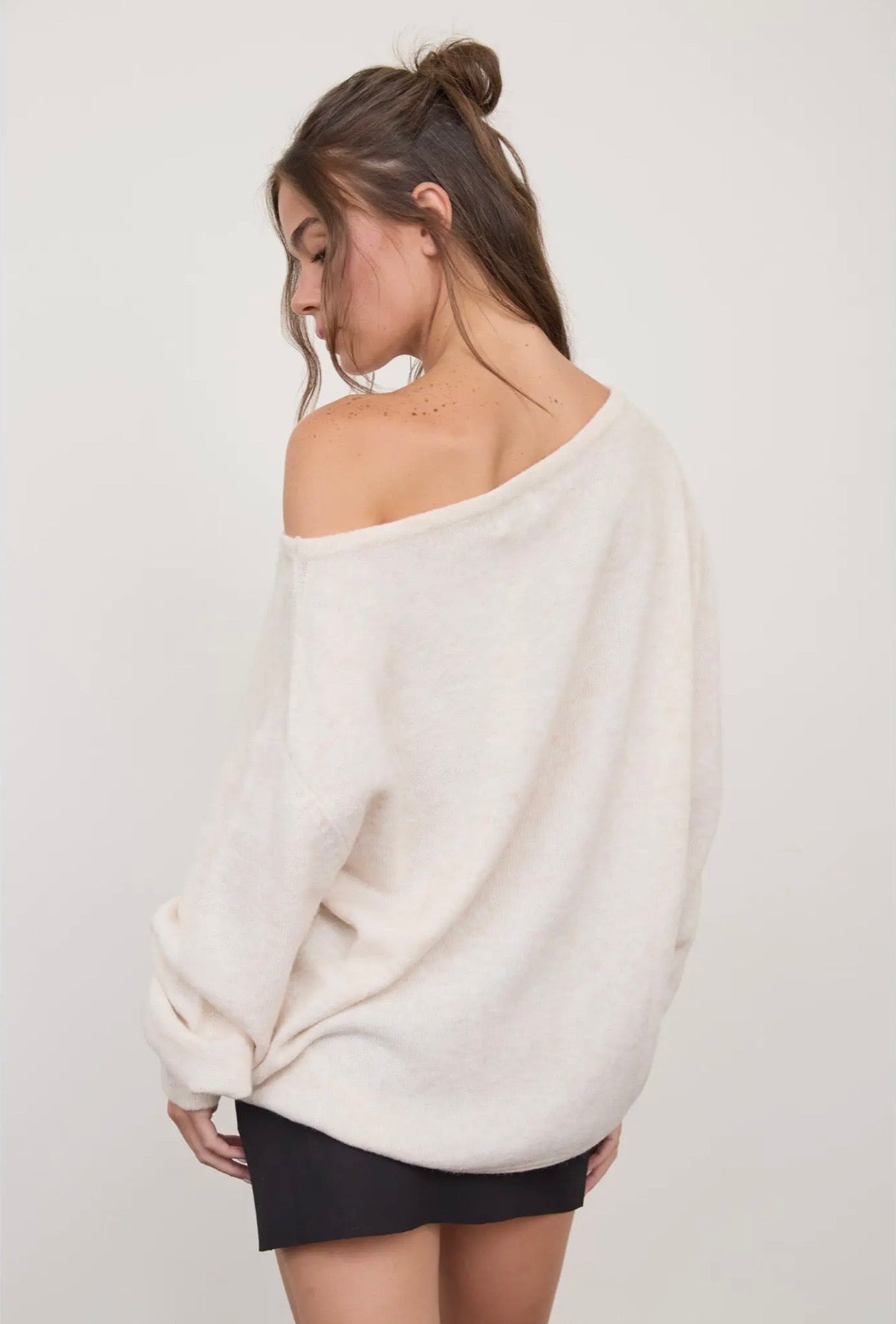 Effortless Oversized Boat Neck Sweater