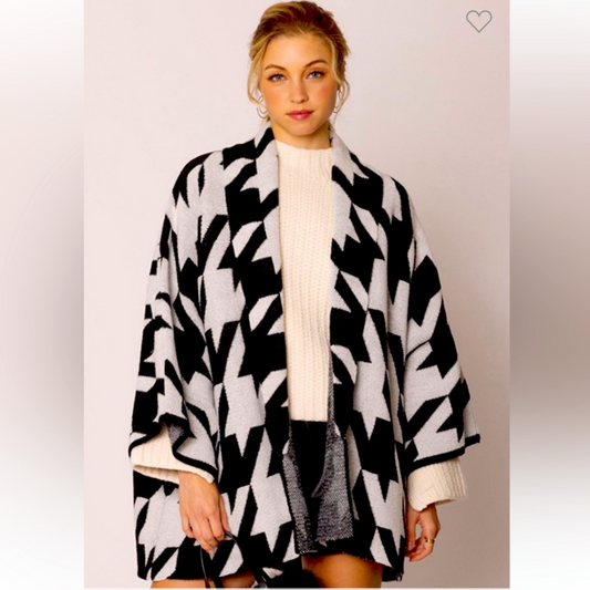 Check me Out, Houndstooth Knit cardigan
