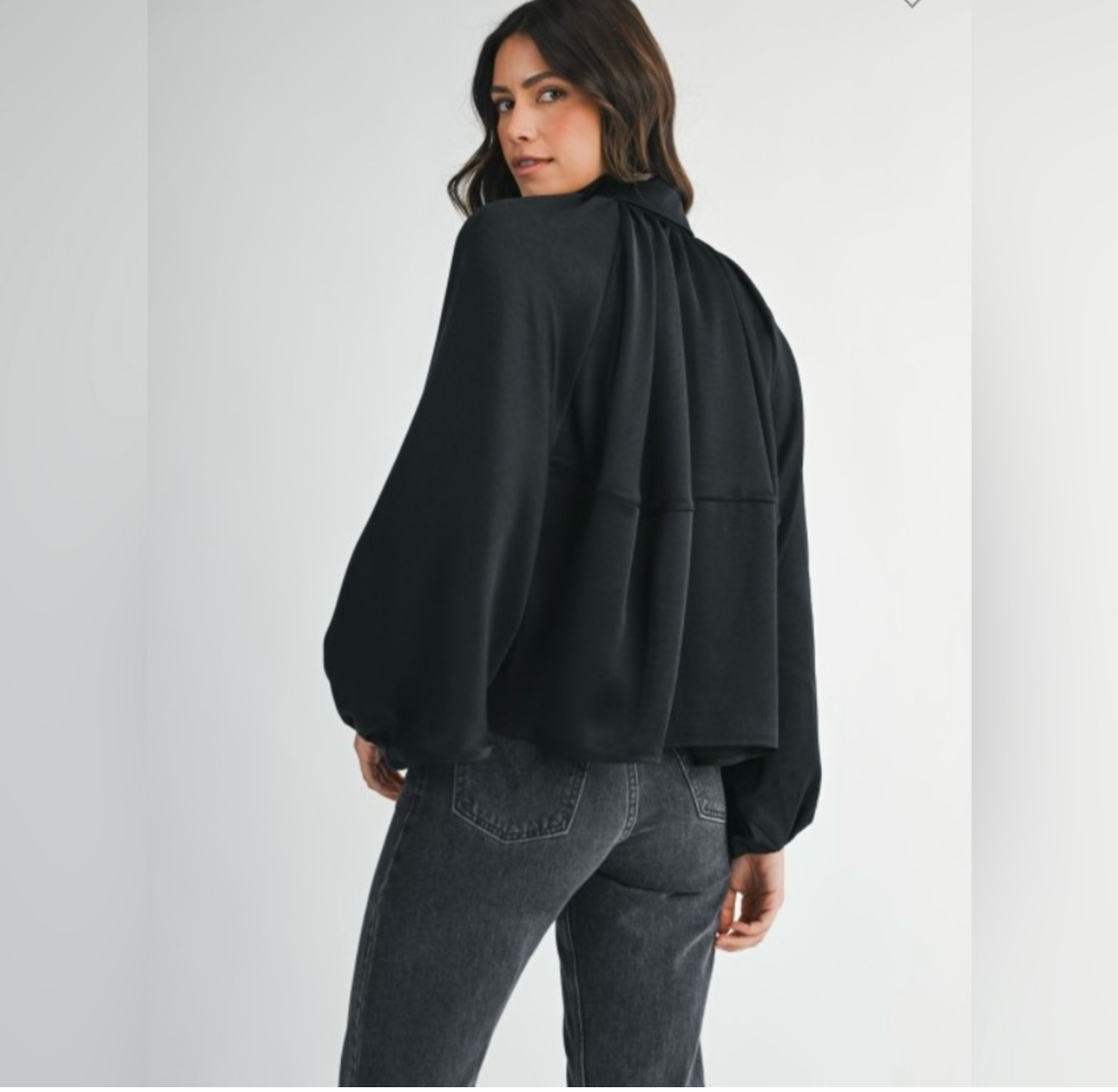 The Milan, satin bubble hem bomber jacket