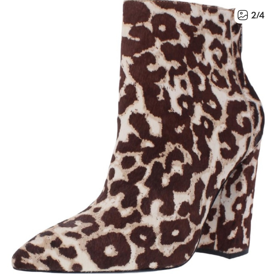 Snow leopard calf hair booties
